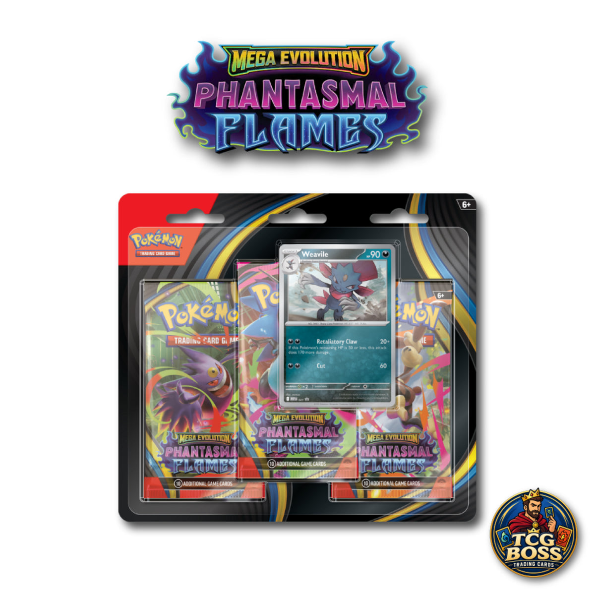 Pokémon TCG: Mega Evolution Phantasmal Flames - 3 Pack Blister
