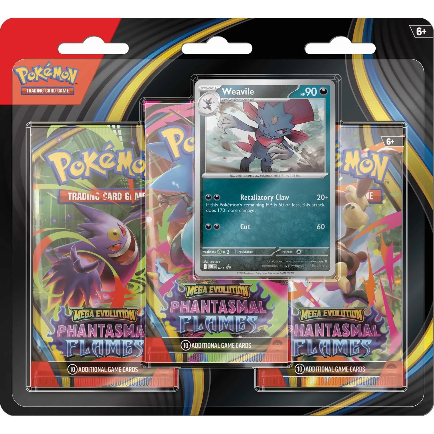 Pokémon TCG: Mega Evolution Phantasmal Flames - 3 Pack Blister