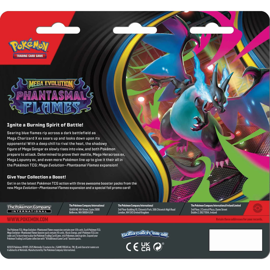 Pokémon TCG: Mega Evolution Phantasmal Flames - 3 Pack Blister